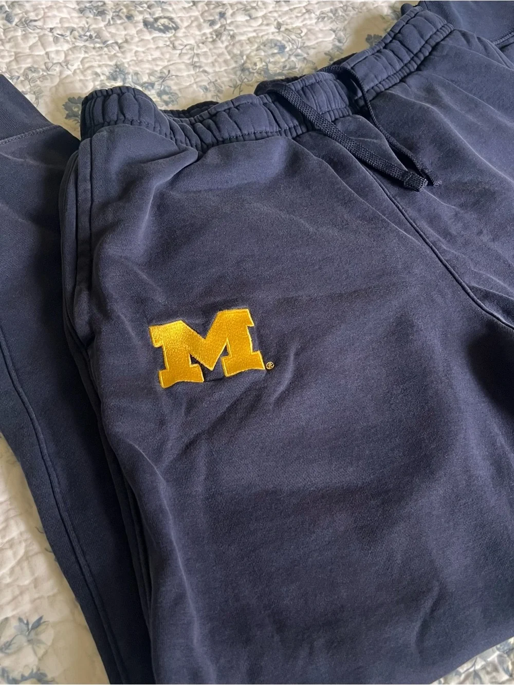 Jordan Navy Men's Sweatpants with Gold Michigan M & Jumpman